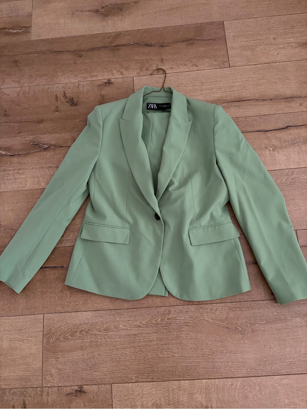 Zara Pastel Mint Single-Button Blazer